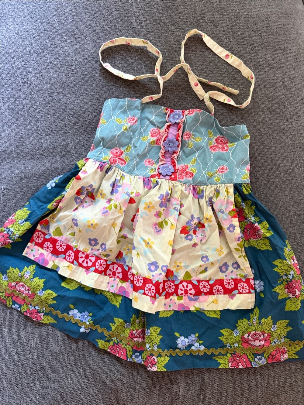 Matilda Jane Blue, Cream & Pink Floral Tiered Sundress